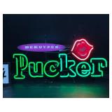 Pucker with lips, neon