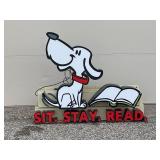 Dog at the Library neon lit sign