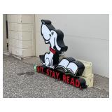 Dog at the Library neon lit sign
