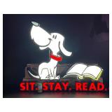 Dog at the Library neon lit sign