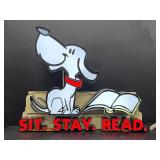 Dog at the Library neon lit sign