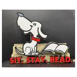 Dog at the Library neon lit sign