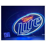 Miller Lite, blue and white hoops, large