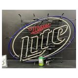 Miller Lite, blue and white hoops, large