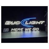 Large Bud Light logo, Here We Go, neon