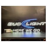 Large Bud Light logo, Here We Go, neon