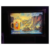 Old Style "Waterfall", light up with clock