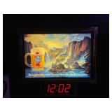 Old Style "Waterfall", light up with clock