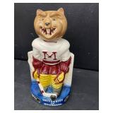 MN Gophers hockey goalie decanter, Ezra Brooks