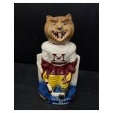 MN Gophers hockey goalie decanter, Ezra Brooks