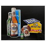 Heineken and Miller Lite tin tackers, Lot of 2, NOS