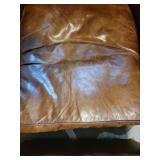 Restoration Hardware Churchill Tufted Leather Wingback Chair and Ottoman