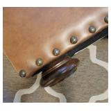 Restoration Hardware Churchill Tufted Leather Wingback Chair and Ottoman