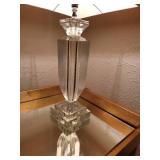 Heavy Lucite Urn Table Lamp with Moc Croc Shade