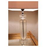Heavy Lucite Urn Table Lamp with Moc Croc Shade