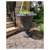 Black Resin Urn Planters with Floral Display