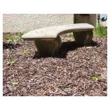 Concrete Crescent Garden Bench