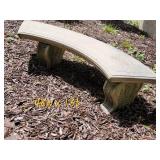 Concrete Crescent Garden Bench