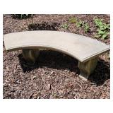 Concrete Crescent Garden Bench