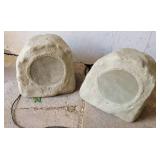 Outdoor Faux Rock Stereo Speakers, pair