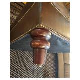 Handsome Tufted Leather Ottoman with Tack Boarders