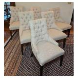 Restoration Hardware Cream Tufted Dining Chair Set