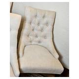 Restoration Hardware Cream Tufted Dining Chair Set