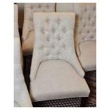 Restoration Hardware Cream Tufted Dining Chair Set