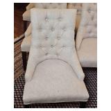 Restoration Hardware Cream Tufted Dining Chair Set