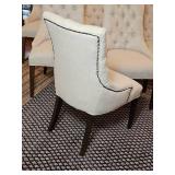 Restoration Hardware Cream Tufted Dining Chair Set