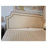 Charles P Rodger’s Taupe Upholstered King Bedframe with Tack Edgework