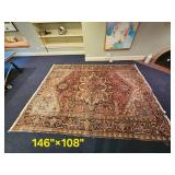 Beautiful Distressed Persian Heritz Area Rug ~ 146 x 108