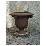 Cast Iron Footed Urn Panter with Ribbed Detailing