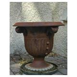 Cast Iron Footed Urn Panter with Ribbed Detailing