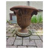 Cast Iron Footed Urn Panter with Ribbed Detailing