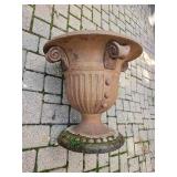 Cast Iron Footed Urn Panter with Ribbed Detailing