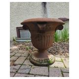 Cast Iron Footed Urn Panter with Ribbed Detailing
