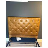 Pottery Barn Distressed Tufted Leather Full Headboard & Frame