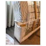 Pottery Barn Distressed Tufted Leather Full Headboard & Frame