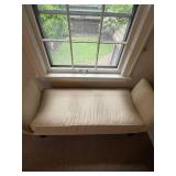 Taupe Cushioned Bench with Tack Trim