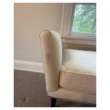 Taupe Cushioned Bench with Tack Trim