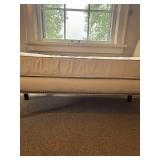 Taupe Cushioned Bench with Tack Trim