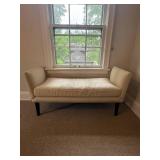 Taupe Cushioned Bench with Tack Trim