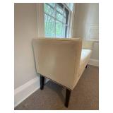 Taupe Cushioned Bench with Tack Trim