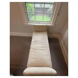 Taupe Cushioned Bench with Tack Trim