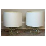 Modern Lucite Prysm Table Lamps