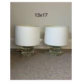 Modern Lucite Prysm Table Lamps