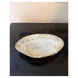 Large Gold-Accent Abalone Shell Footed Bowl