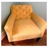 Custard Yellow Tufted West Elm Accent Chair