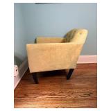 Custard Yellow Tufted West Elm Accent Chair